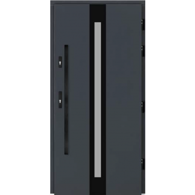 CENTO BLACK 01 stiklintos šiltos lauko durys