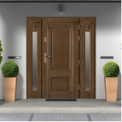 Retro stiliaus medinės lauko durys (0)